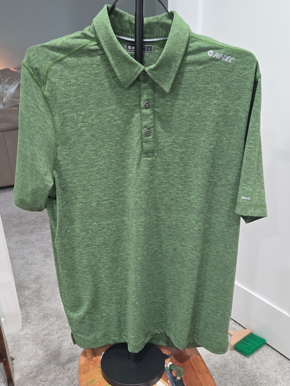Hi-Tec Men's Heather Green Performance Polo